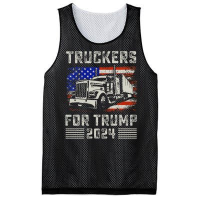 Truckers For Trump American Flag Trump 2024 Vintage Mesh Reversible Basketball Jersey Tank