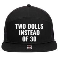 Trump Funny Two Dolls Instead Of 30 7 Panel Mesh Trucker Snapback Hat