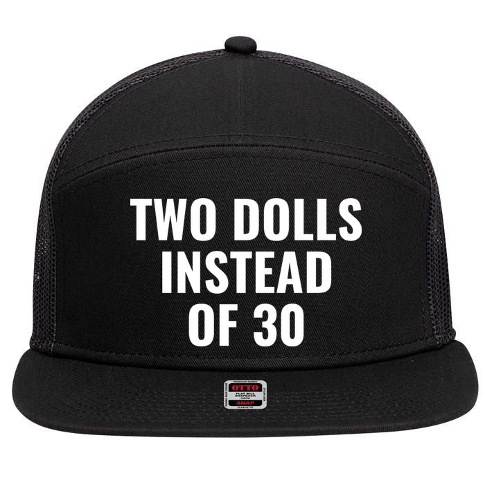 Trump Funny Two Dolls Instead Of 30 7 Panel Mesh Trucker Snapback Hat