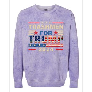 Trashmen For Trump 2024 Funny Election Garbageman Supporters Colorblast Crewneck Sweatshirt