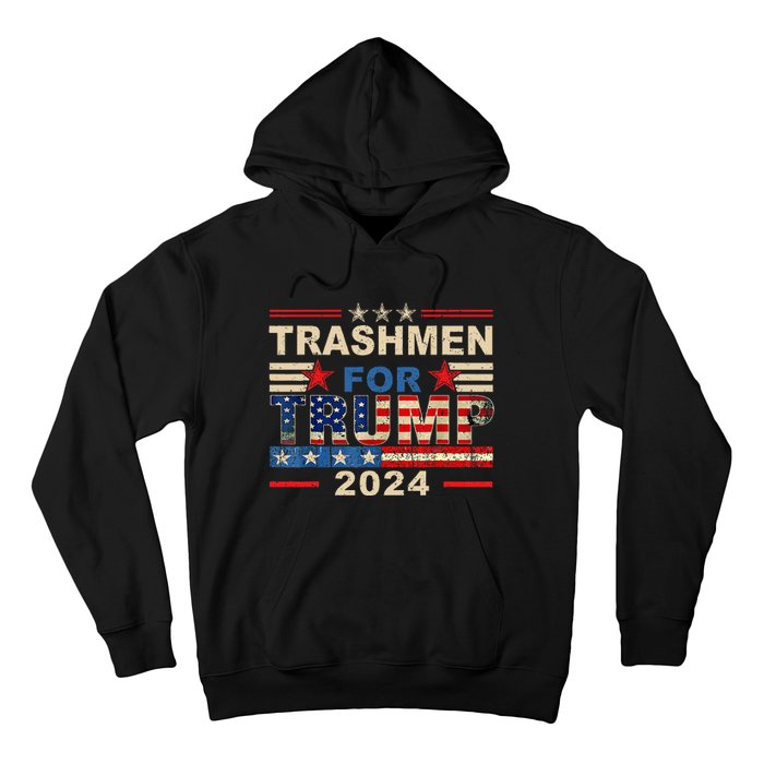 Trashmen For Trump 2024 Funny Election Garbageman Supporters Hoodie