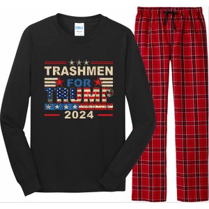 Trashmen For Trump 2024 Funny Election Garbageman Supporters Long Sleeve Pajama Set