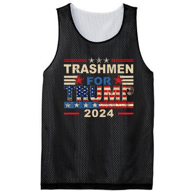 Trashmen For Trump 2024 Funny Election Garbageman Supporters Mesh Reversible Basketball Jersey Tank