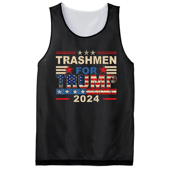 Trashmen For Trump 2024 Funny Election Garbageman Supporters Mesh Reversible Basketball Jersey Tank