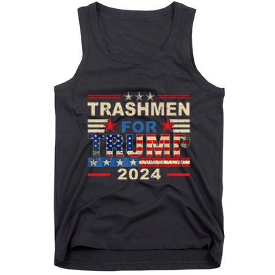 Trashmen For Trump 2024 Funny Election Garbageman Supporters Tank Top