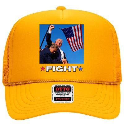 Trump Fight High Crown Mesh Back Trucker Hat