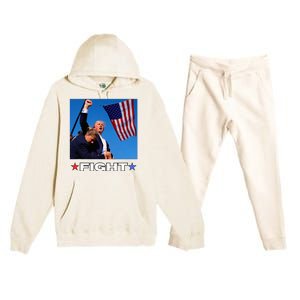 Trump Fight Premium Hooded Sweatsuit Set