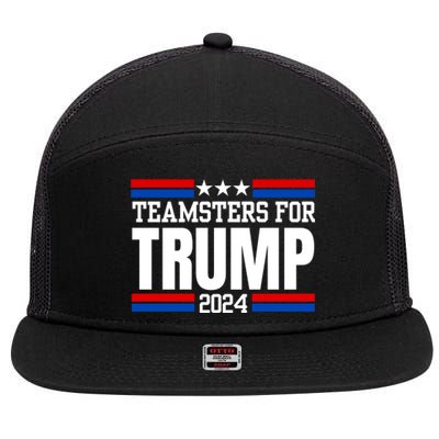 Teamsters For Trump 2024 Keep America Great 7 Panel Mesh Trucker Snapback Hat