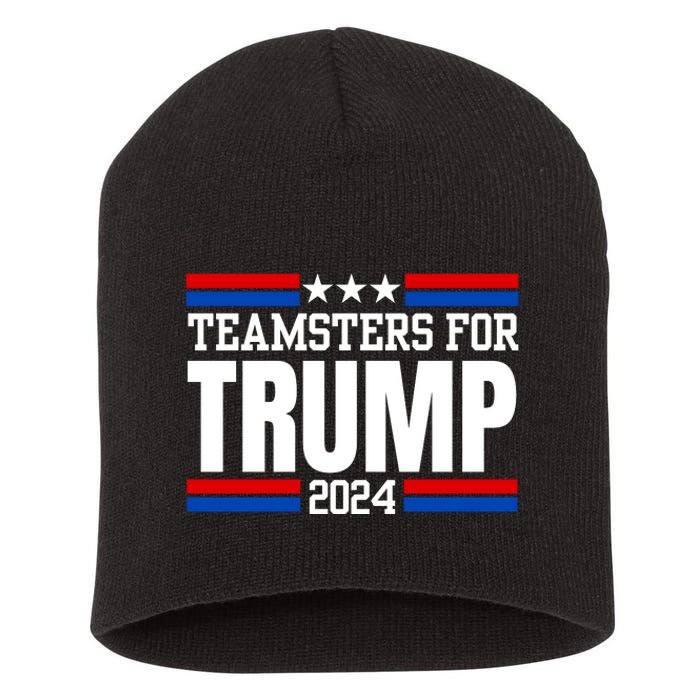 Teamsters For Trump 2024 Keep America Great Short Acrylic Beanie