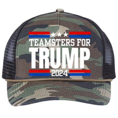 Teamsters For Trump 2024 Keep America Great Retro Rope Trucker Hat Cap