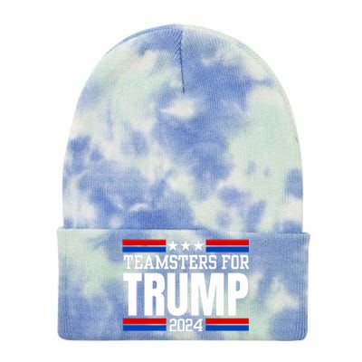 Teamsters For Trump 2024 Keep America Great Tie Dye 12in Knit Beanie