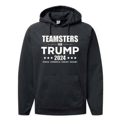 Teamsters For Trump 2024 Performance Fleece Hoodie