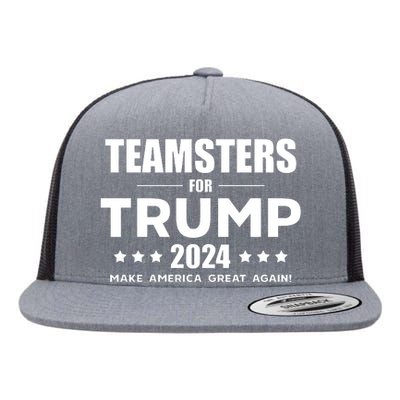 Teamsters For Trump 2024 Flat Bill Trucker Hat