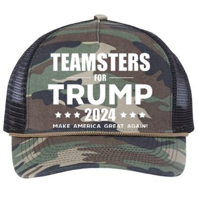 Teamsters For Trump 2024 Retro Rope Trucker Hat Cap