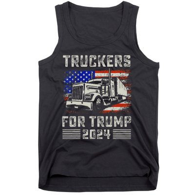 Truckers For Trump American Flag Trump 2024 Vintage Tank Top