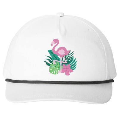 Tropical Flamingo Snapback Five-Panel Rope Hat