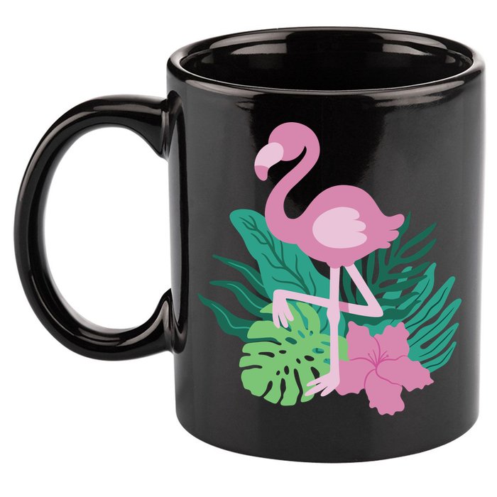 Tropical Flamingo 11oz C Handle Ceramic Mug