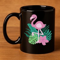 Tropical Flamingo 11oz C Handle Ceramic Mug
