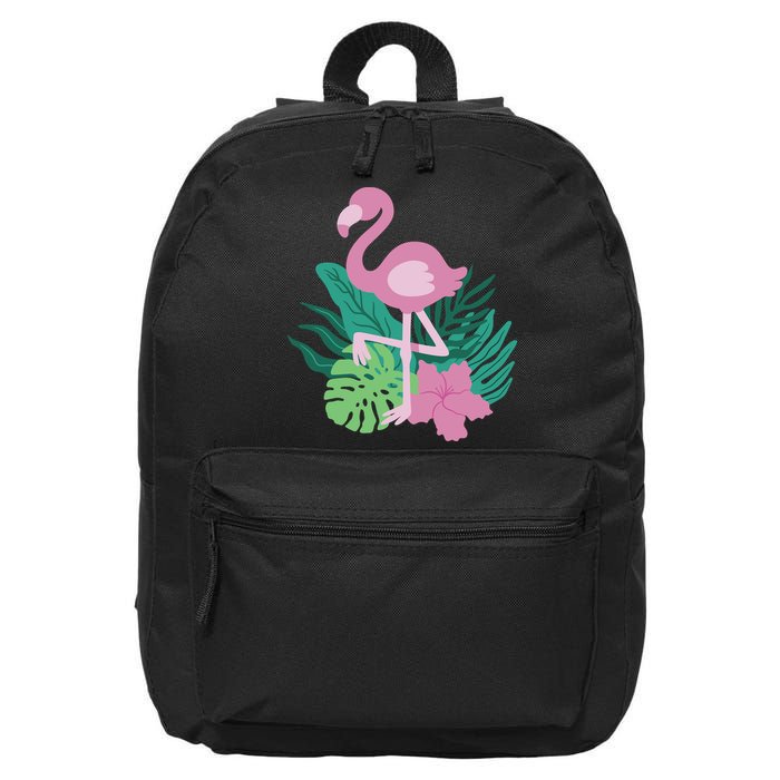 Tropical Flamingo 16 in Basic Backpack