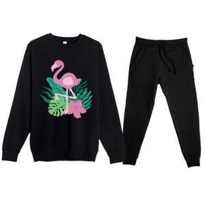 Tropical Flamingo Premium Crewneck Sweatsuit Set