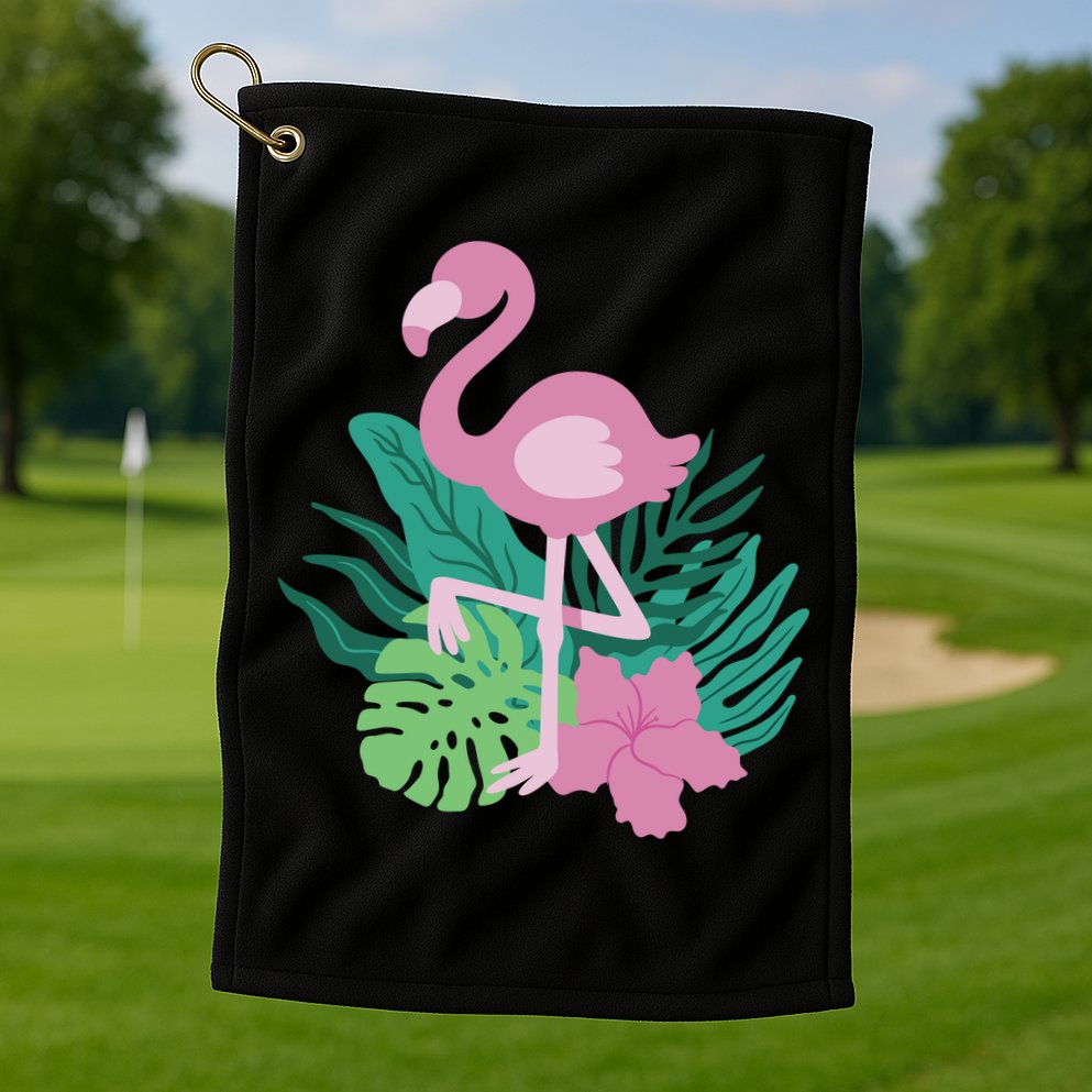 Tropical Flamingo Golf Towel