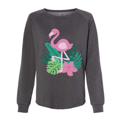 Tropical Flamingo Womens California Wash Sweatshirt