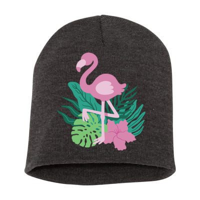 Tropical Flamingo Short Acrylic Beanie