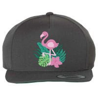 Tropical Flamingo Wool Snapback Cap