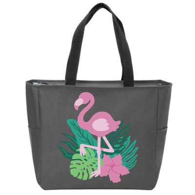 Tropical Flamingo Zip Tote Bag