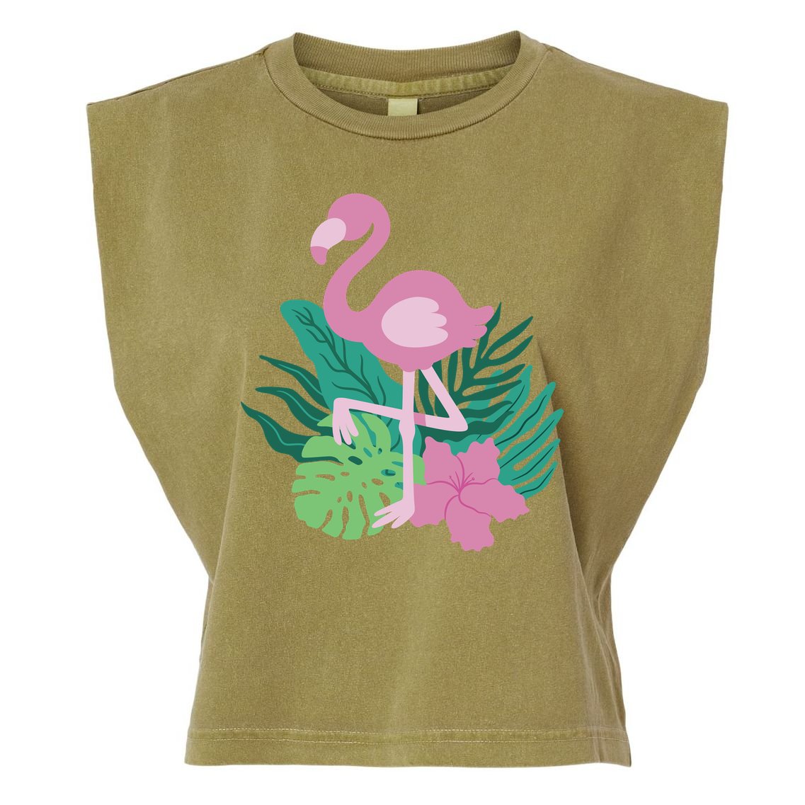 Tropical Flamingo Garment-Dyed Women's Muscle Tee