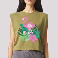 Tropical Flamingo Garment-Dyed Women's Muscle Tee