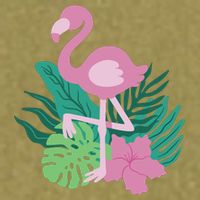 Tropical Flamingo Garment-Dyed Women's Muscle Tee