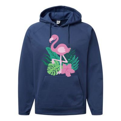 Tropical Flamingo Performance Fleece Hoodie