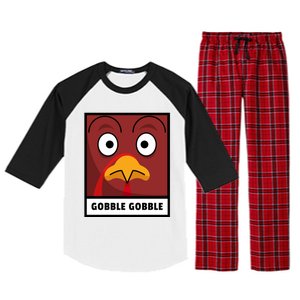 Thanksgiving Funny Turkey Gobble Gobble Gift Raglan Sleeve Pajama Set