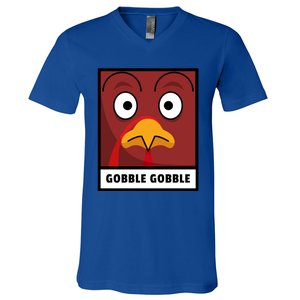 Thanksgiving Funny Turkey Gobble Gobble Gift V-Neck T-Shirt