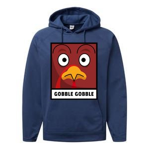 Thanksgiving Funny Turkey Gobble Gobble Gift Performance Fleece Hoodie