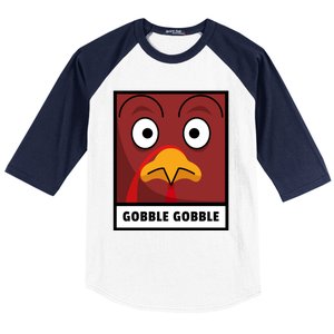 Thanksgiving Funny Turkey Gobble Gobble Gift Baseball Sleeve Shirt