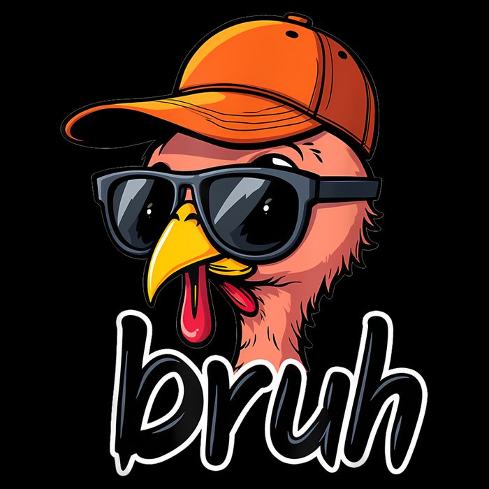 Turkey Face Thanksgiving Bruh Flexfit Unipanel Trucker Cap
