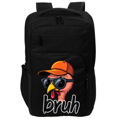 Turkey Face Thanksgiving Bruh Impact Tech Backpack