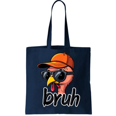 Turkey Face Thanksgiving Bruh Tote Bag