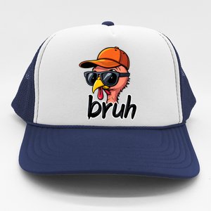 Turkey Face Thanksgiving Bruh Trucker Hat