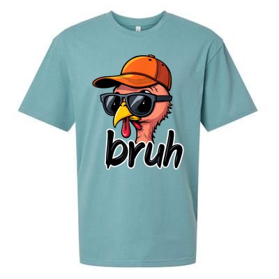 Turkey Face Thanksgiving Bruh Sueded Cloud Jersey T-Shirt