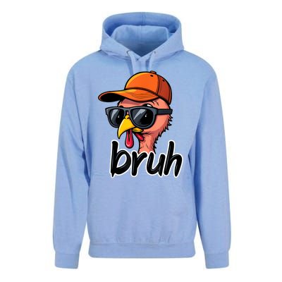 Turkey Face Thanksgiving Bruh Unisex Surf Hoodie