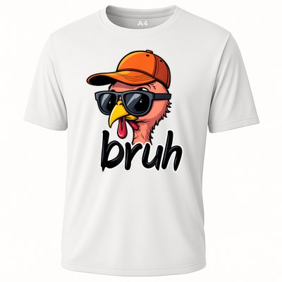 Turkey Face Thanksgiving Bruh Cooling Performance Crew T-Shirt