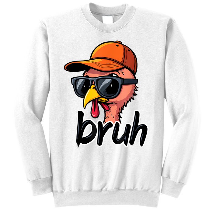 Turkey Face Thanksgiving Bruh Sweatshirt