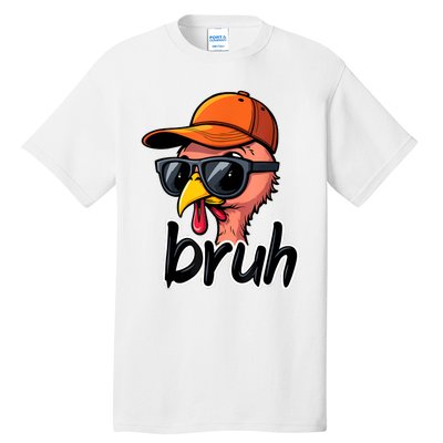 Turkey Face Thanksgiving Bruh Tall T-Shirt