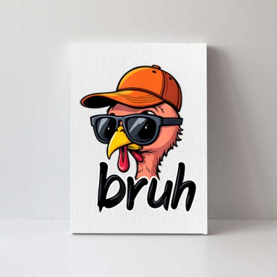 Turkey Face Thanksgiving Bruh Canvas