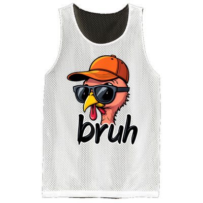 Turkey Face Thanksgiving Bruh Mesh Reversible Basketball Jersey Tank