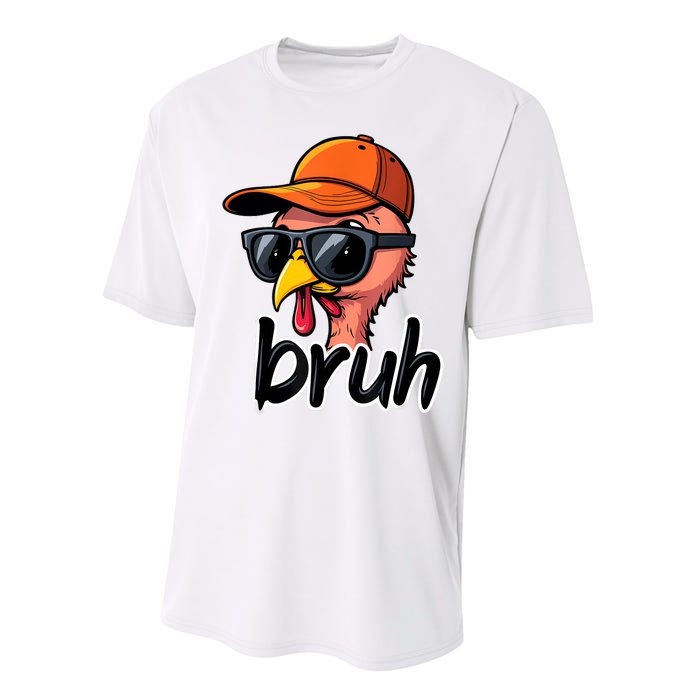 Turkey Face Thanksgiving Bruh Performance Sprint T-Shirt