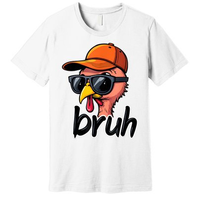 Turkey Face Thanksgiving Bruh Premium T-Shirt